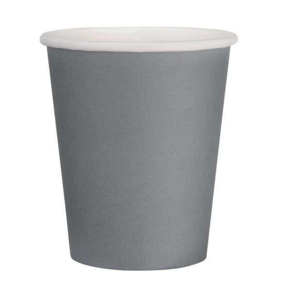 Fiesta Recyclable Coffee Cups Single Wall Charcoal 225ml / 8oz (Pack of 1000) - Image 2