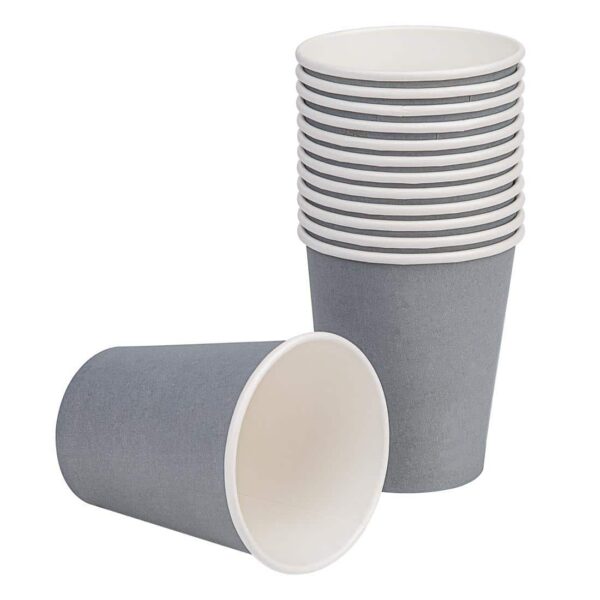 Fiesta Recyclable Coffee Cups Single Wall Charcoal 225ml / 8oz (Pack of 1000) - Image 3