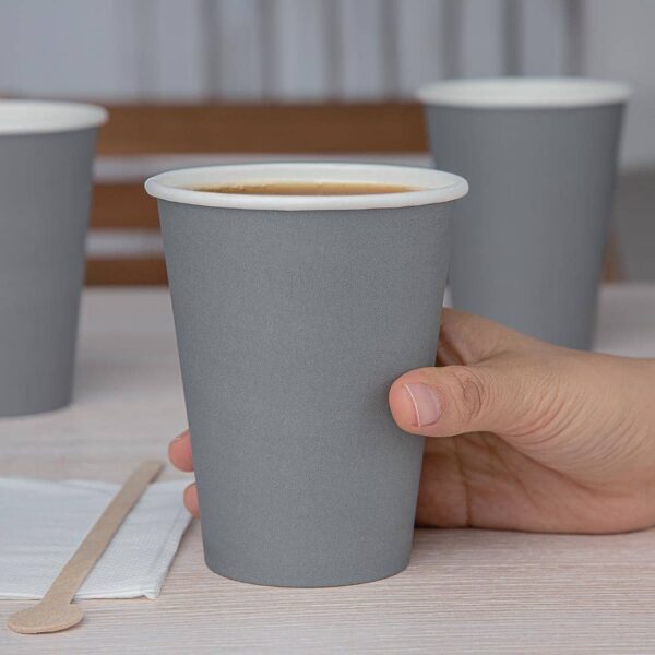 Fiesta Recyclable Coffee Cups Single Wall Charcoal 340ml / 12oz (Pack of 1000) - Image 6