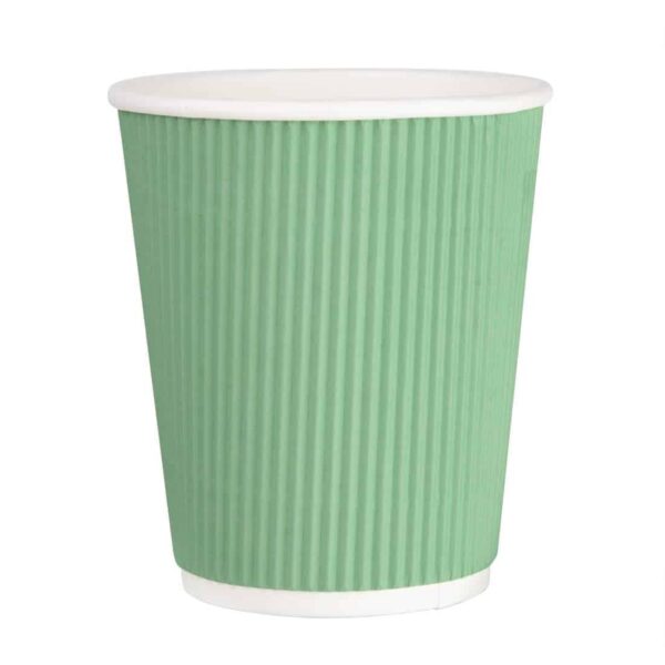 Fiesta Recyclable Coffee Cups Ripple Wall Turquoise 225ml / 8oz (Pack of 500) - Image 2