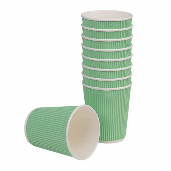 Fiesta Recyclable Coffee Cups Ripple Wall Turquoise 225ml / 8oz (Pack of 500) - Image 3