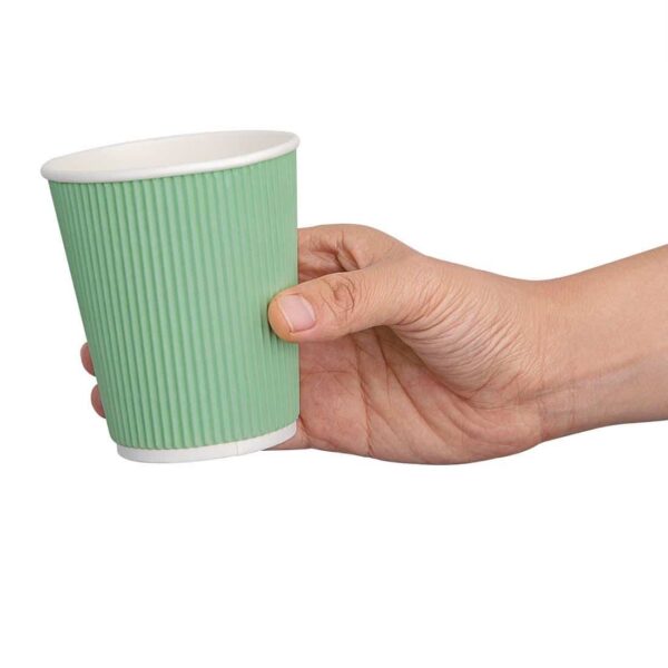 Fiesta Recyclable Coffee Cups Ripple Wall Turquoise 225ml / 8oz (Pack of 500) - Image 4