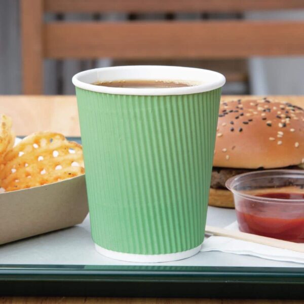 Fiesta Recyclable Coffee Cups Ripple Wall Turquoise 225ml / 8oz (Pack of 500) - Image 6