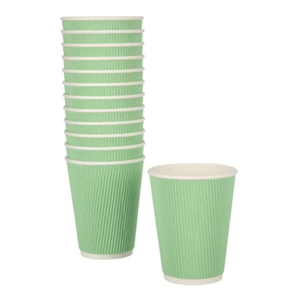 Fiesta Recyclable Coffee Cups Ripple Wall Turquoise 340ml / 12oz (Pack of 500) - Image 4