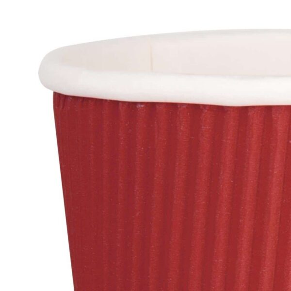 Fiesta Recyclable Coffee Cups Ripple Wall Red 225ml / 8oz (Pack of 25) - Image 6