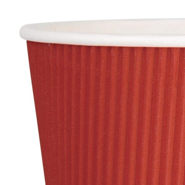 Fiesta Recyclable Coffee Cups Ripple Wall Red 340ml / 12oz (Pack of 500) - Image 6