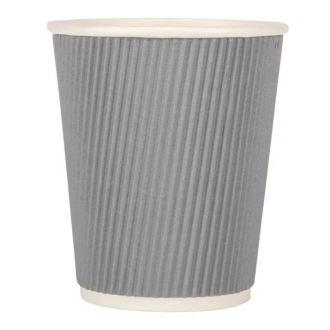Fiesta Recyclable Coffee Cups Ripple Wall Charcoal 225ml / 8oz (Pack of 25) - Image 4