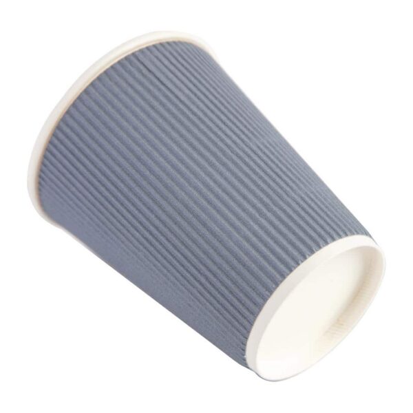 Fiesta Recyclable Coffee Cups Ripple Wall Charcoal 340ml / 12oz (Pack of 500) - Image 4