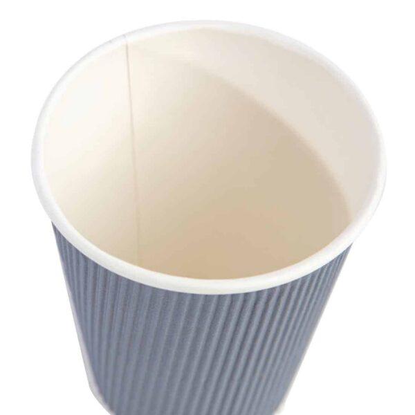 Fiesta Recyclable Coffee Cups Ripple Wall Charcoal 340ml / 12oz (Pack of 500) - Image 5