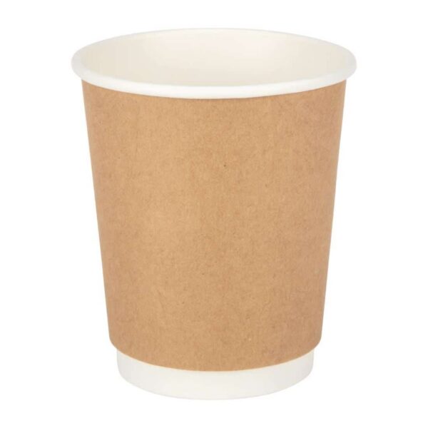 Fiesta Recyclable Coffee Cups Double Wall Kraft 225ml / 8oz (Pack of 25) - Image 2