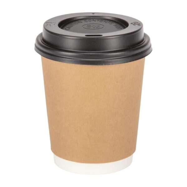 Fiesta Recyclable Coffee Cups Double Wall Kraft 225ml / 8oz (Pack of 25) - Image 5