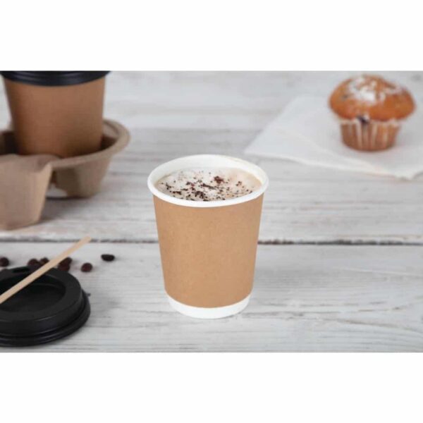 Fiesta Recyclable Coffee Cups Double Wall Kraft 225ml / 8oz (Pack of 25) - Image 7