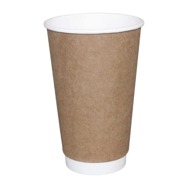 Fiesta Recyclable Coffee Cups Double Wall Kraft 340ml / 12oz (Pack of 25) - Image 2