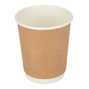 Fiesta Recyclable Coffee Cups Double Wall Kraft 225ml / 8oz (Pack of 500)
