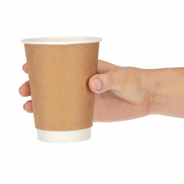 Fiesta Recyclable Coffee Cups Double Wall Kraft 340ml / 12oz (Pack of 500) - Image 5