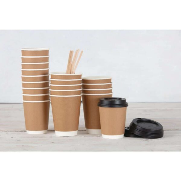 Fiesta Recyclable Coffee Cups Double Wall Kraft 340ml / 12oz (Pack of 500) - Image 7