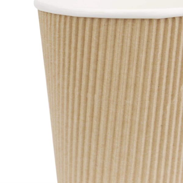 Fiesta Recyclable Coffee Cups Ripple Wall Kraft 225ml / 8oz (Pack of 500) - Image 6