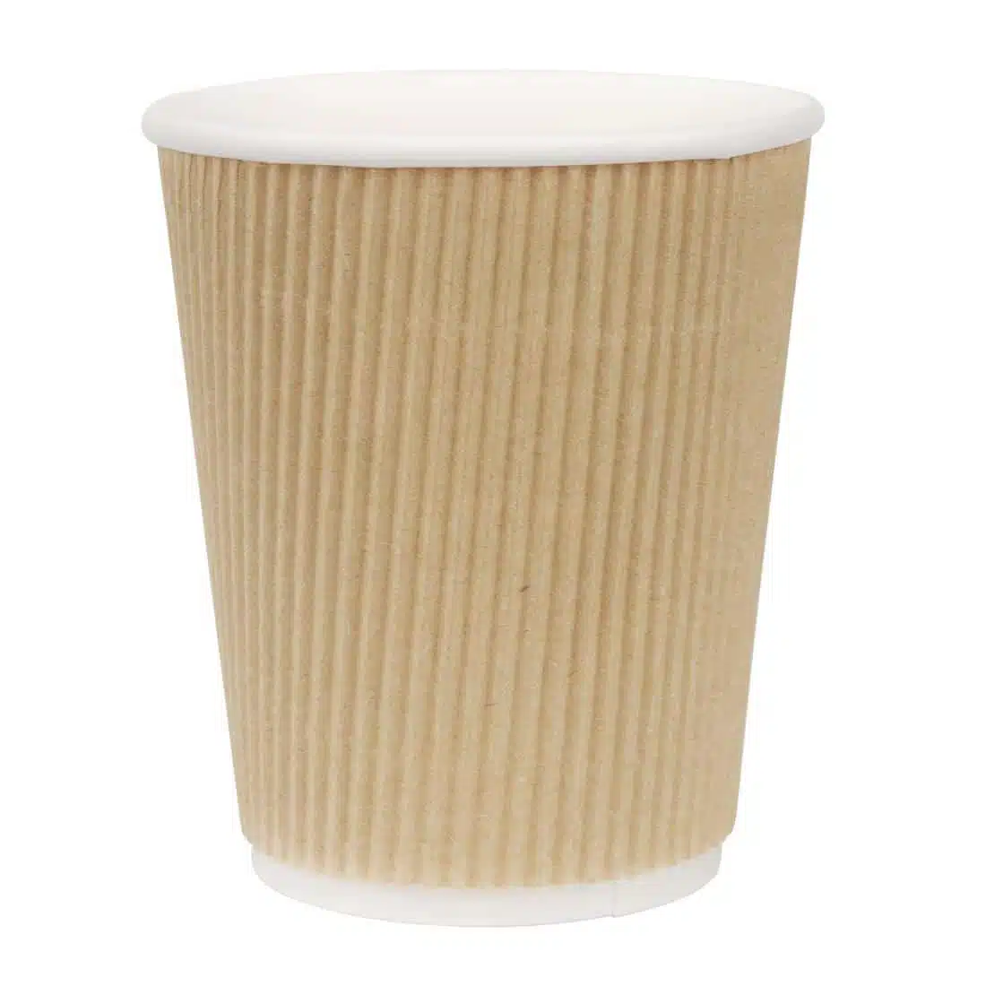 Fiesta Recyclable Coffee Cups Ripple Wall Kraft 225ml / 8oz (Pack of 25) - Image 1