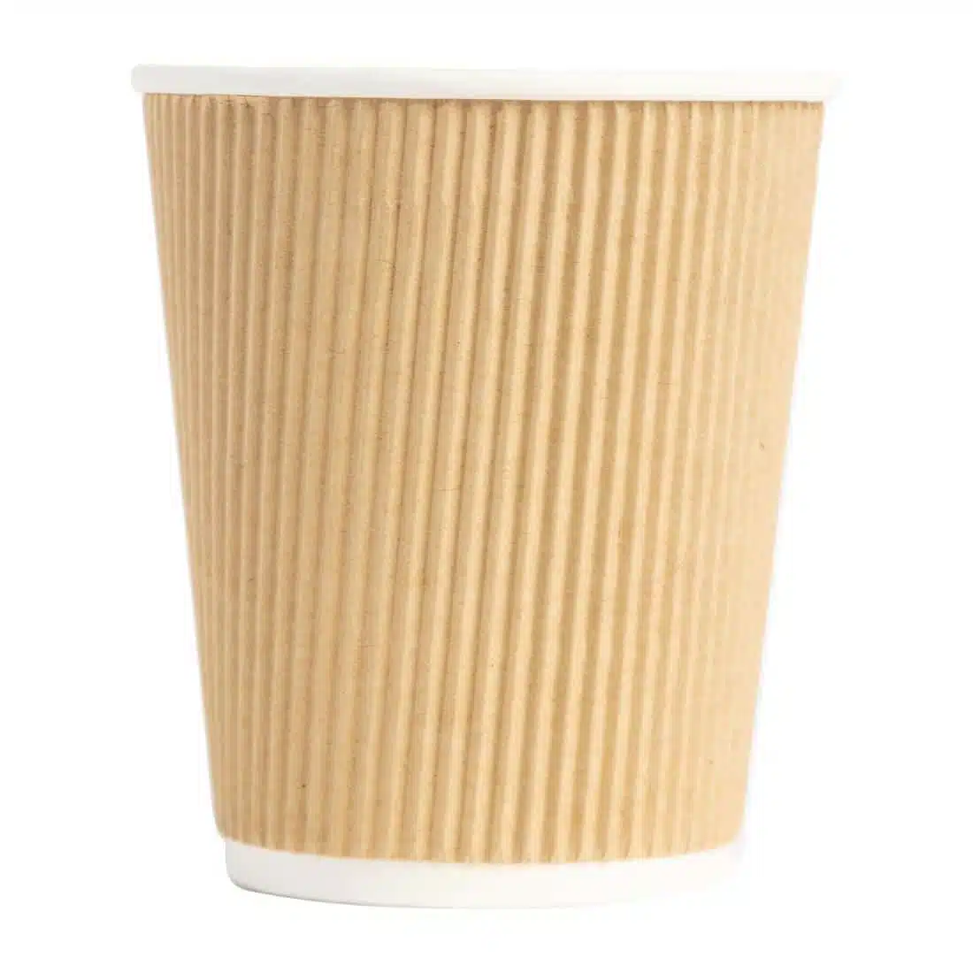Fiesta Recyclable Coffee Cups Ripple Wall Kraft 225ml / 8oz (Pack of 25) - Image 2