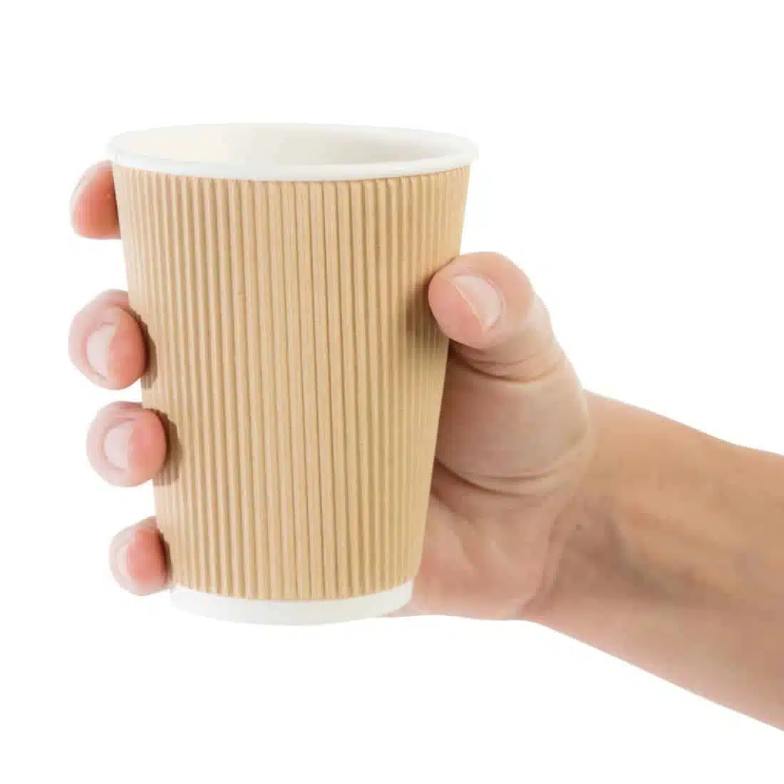 Fiesta Recyclable Coffee Cups Ripple Wall Kraft 340ml / 12oz (Pack of 500) - Image 2