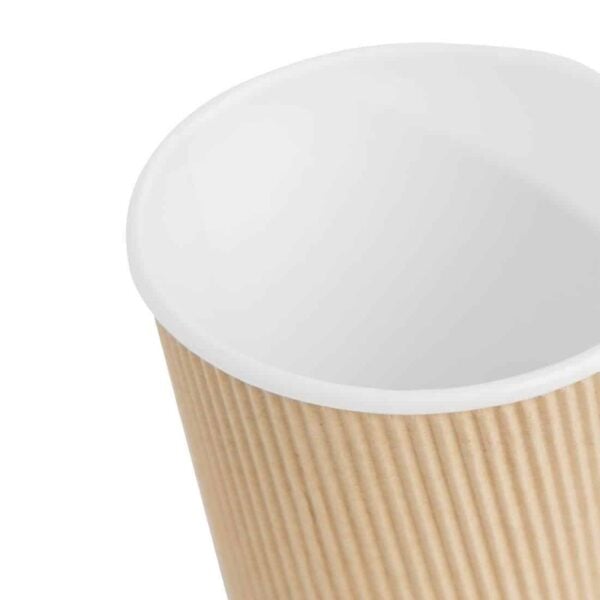 Fiesta Recyclable Coffee Cups Ripple Wall Kraft 340ml / 12oz (Pack of 500) - Image 4