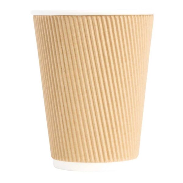 Fiesta Recyclable Coffee Cups Ripple Wall Kraft 340ml / 12oz (Pack of 500) - Image 5