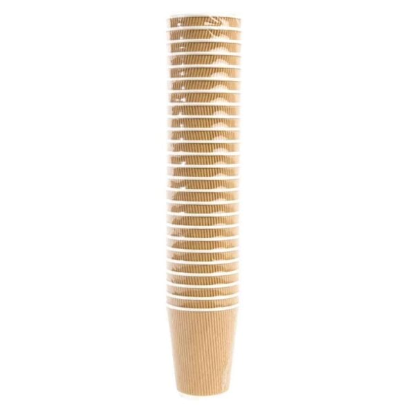 Fiesta Recyclable Coffee Cups Ripple Wall Kraft 340ml / 12oz (Pack of 500) - Image 6