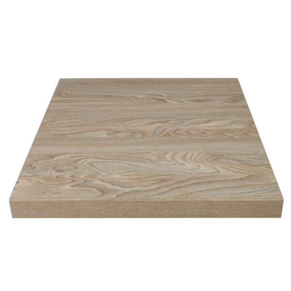 Bolero Pre-drilled Square Tabletop Antique Natural 600mm - Image 2