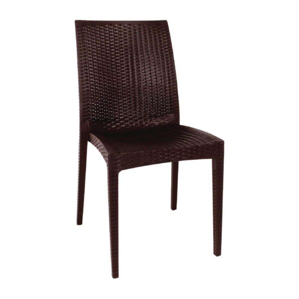 Bolero PP Rattan Bistro Side Chairs Brown (Pack of 4) - Image 2