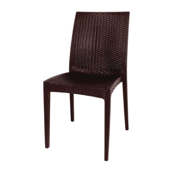Bolero PP Rattan Bistro Side Chairs Brown (Pack of 4) - Image 3