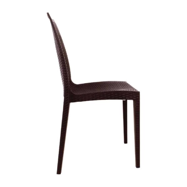 Bolero PP Rattan Bistro Side Chairs Brown (Pack of 4) - Image 4