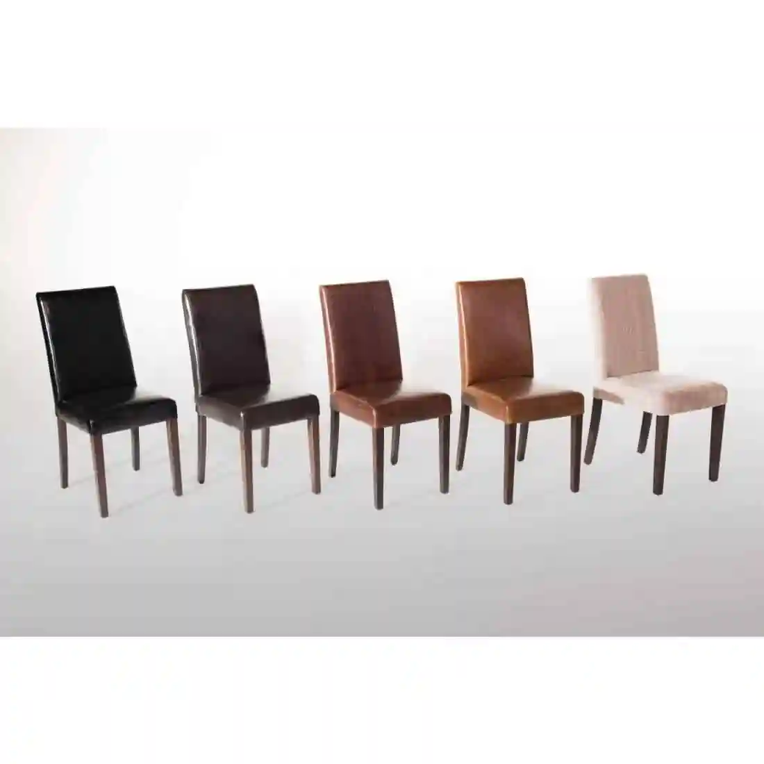 Bolero Faux Leather Dining Chair Antique Brown (Pack of 2) - Image 6