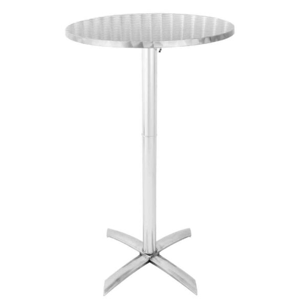 Bolero Round Flip Top Poseur Table Stainless Steel 600mm - Image 2