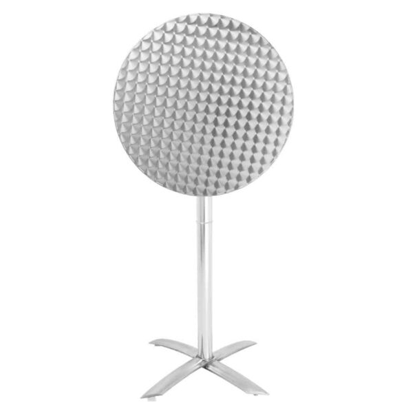 Bolero Round Flip Top Poseur Table Stainless Steel 600mm - Image 3