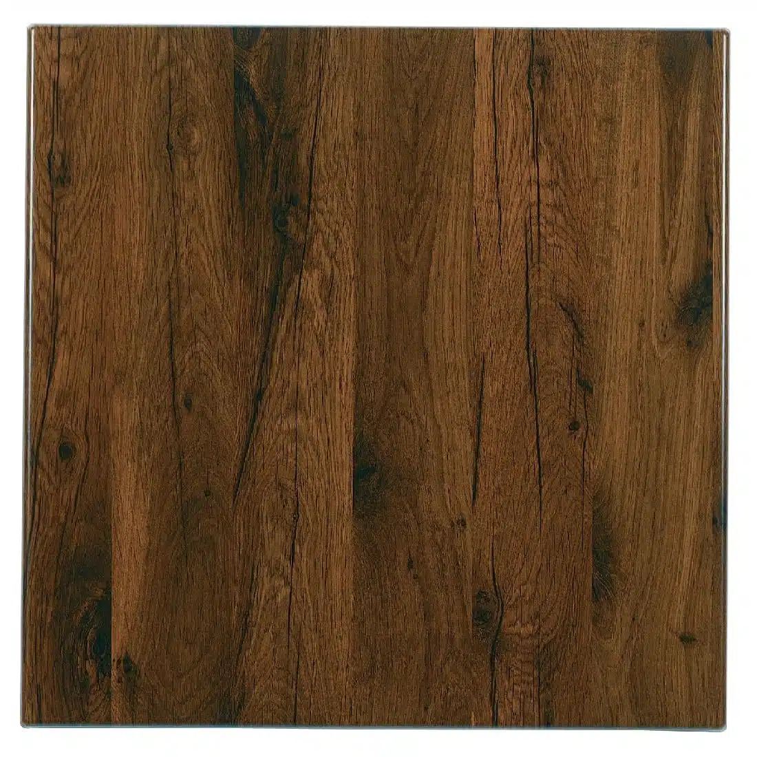 Werzalit Pre-drilled Square Table Top Antique Oak 800mm