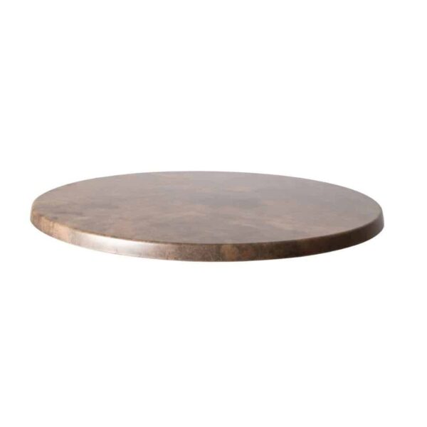 Werzalit Pre-drilled Round Table Top Rust Brown 700mm - Image 3