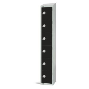 Elite Six Door Manual Combination Locker Locker Black with sloping top