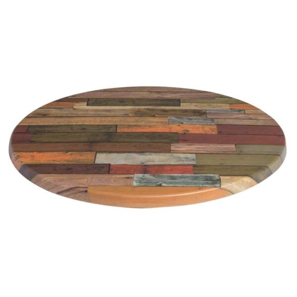 Werzalit Pre-drilled Round Table Top Blanchas Red 700mm - Image 3
