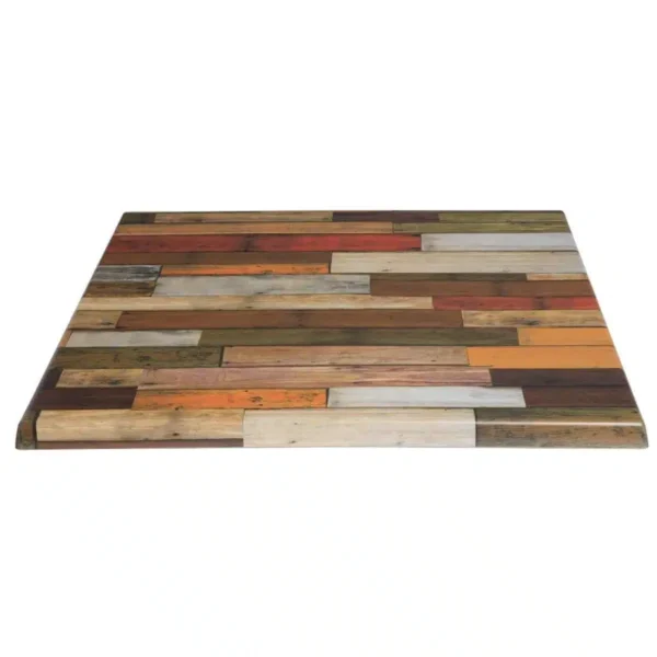Werzalit Pre-drilled Square Table Top Blanchas Red 700mm - Image 2