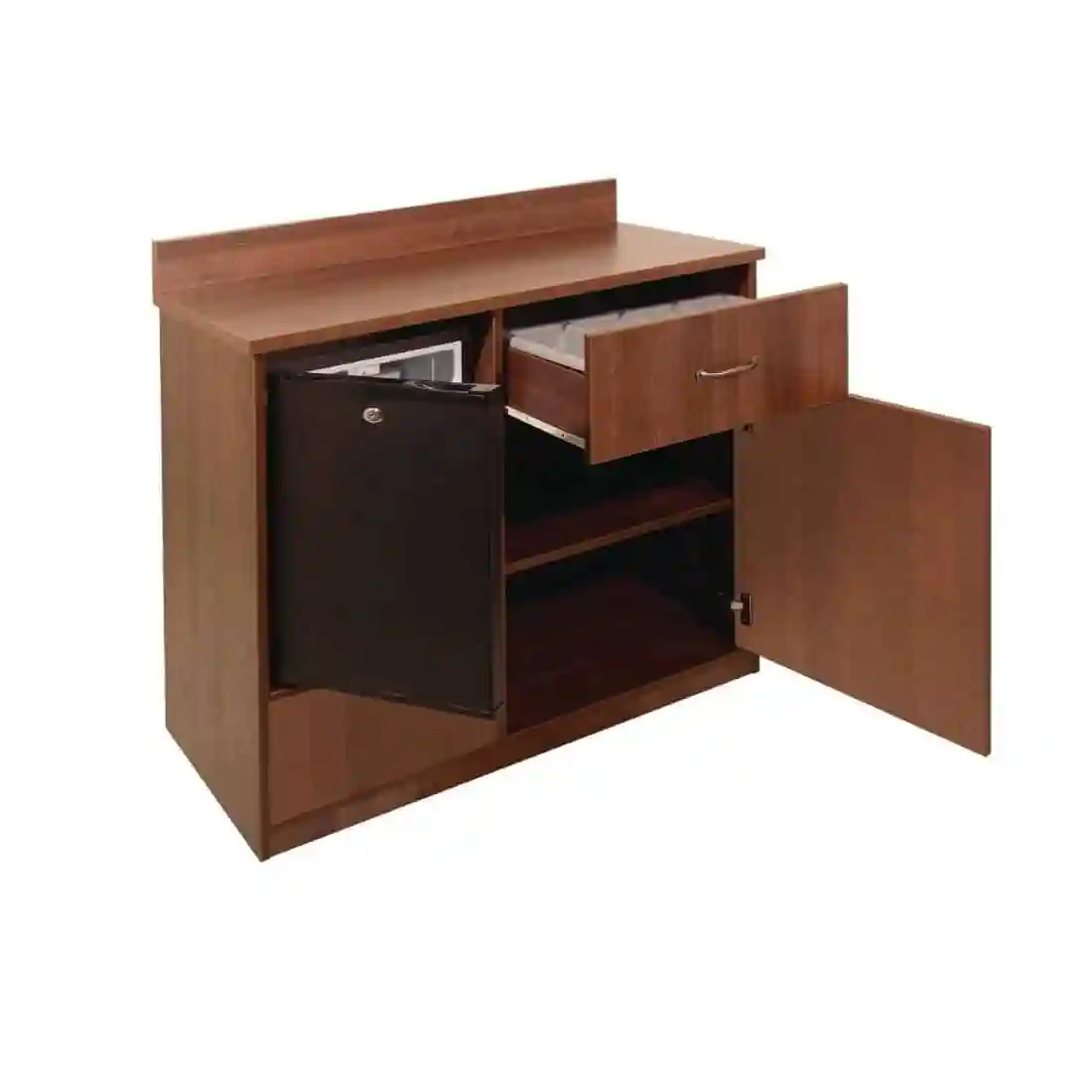 Bolero Mini Bar Unit Walnut Effect
