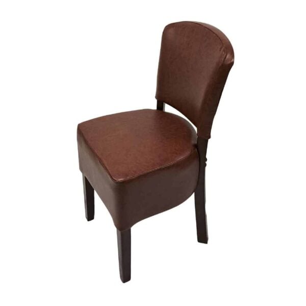 Hanoi Dining Chair In Dark Walnut with Bison Vinyl Espresso (Pack of 2) - Image 2