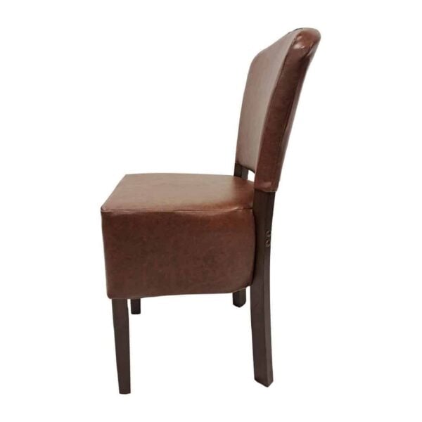 Hanoi Dining Chair In Dark Walnut with Bison Vinyl Espresso (Pack of 2) - Image 3