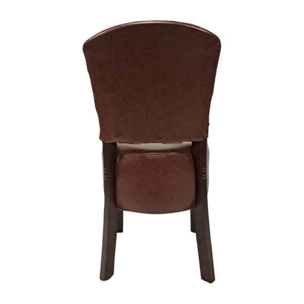 Hanoi Dining Chair In Dark Walnut with Bison Vinyl Espresso (Pack of 2) - Image 4
