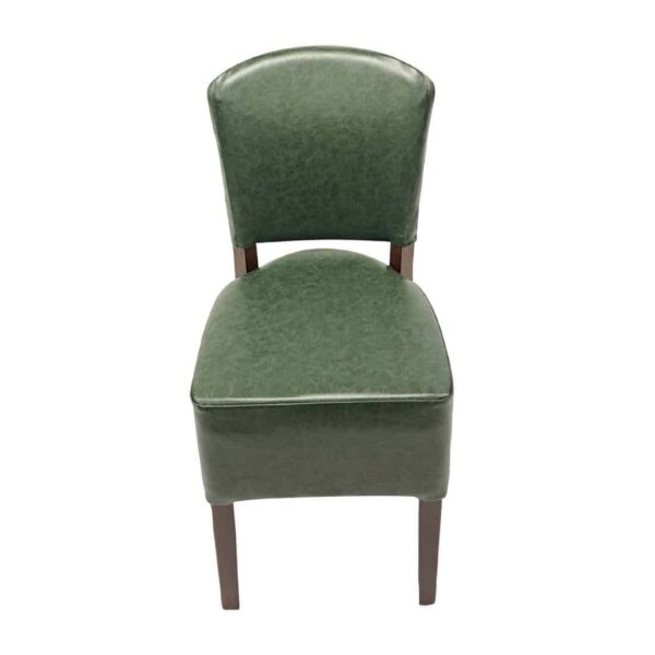 Hanoi Dining Chair In Dark Walnut with Bison Vinyl Cedar (Pack of 2) - Image 3
