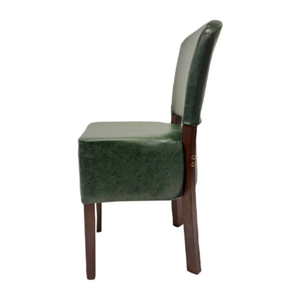 Hanoi Dining Chair In Dark Walnut with Bison Vinyl Cedar (Pack of 2) - Image 4