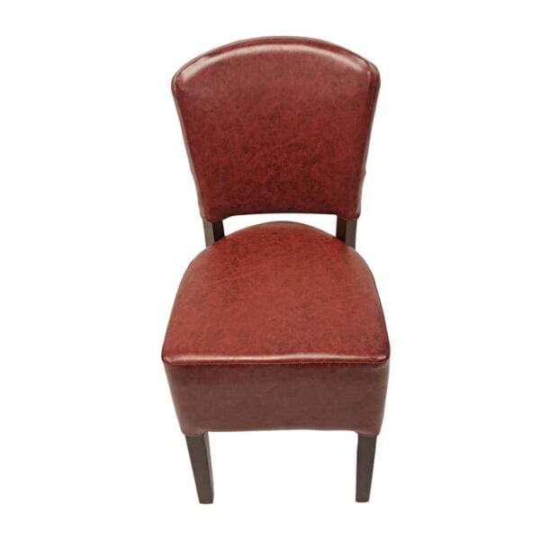 Hanoi Dining Chair In Dark Walnut with Bison Vinyl Bordeaux (Pack of 2) - Image 3