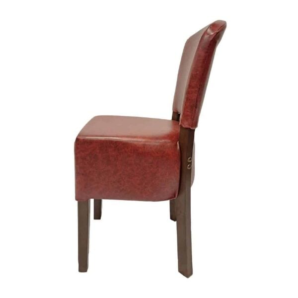 Hanoi Dining Chair In Dark Walnut with Bison Vinyl Bordeaux (Pack of 2) - Image 4