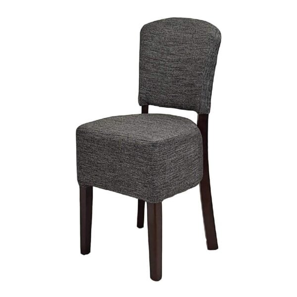 Hanoi Dining Chair In Dark Walnut with Shetland Smoke Seatpad (Pack of 2) - Image 2