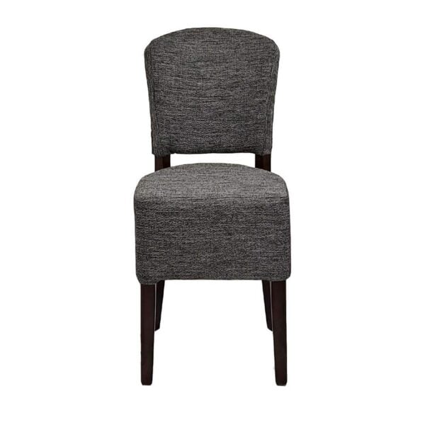 Hanoi Dining Chair In Dark Walnut with Shetland Smoke Seatpad (Pack of 2) - Image 3