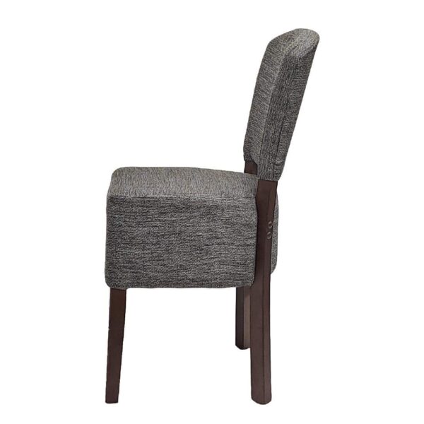 Hanoi Dining Chair In Dark Walnut with Shetland Smoke Seatpad (Pack of 2) - Image 4
